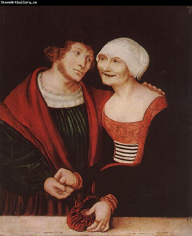 CRANACH, Lucas the Elder Amorous Old Woman and Young Man gjkh